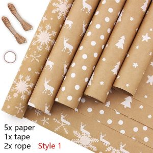 Papier cadeau kraft de Noël – Image 1