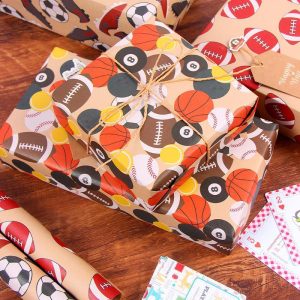 Papier cadeau Kraft Sports Series – Image 2