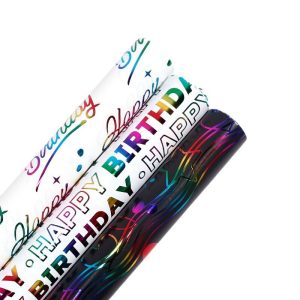 Papier cadeau d'anniversaire avec estampage doré – Image 5