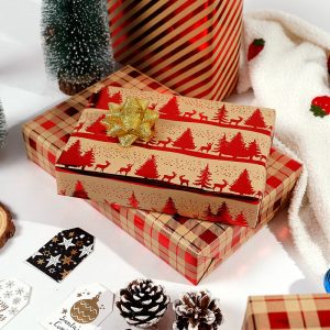 Papier cadeau kraft de Noël – Image 1