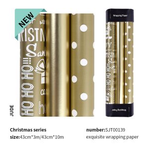 Papier d'emballage de Noël à pois dorés – Image 4