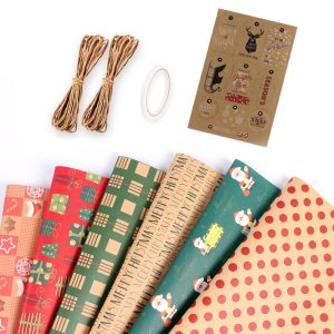 Papier cadeau kraft de Noël – Image 2