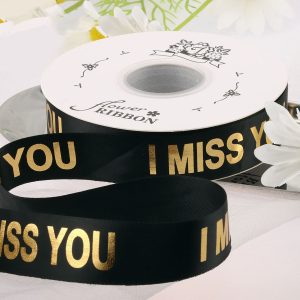 Ruban en polyester estampé or de 2,5 cm – Image 3