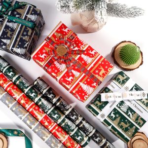 Papier cadeau motif Noël 43cmx3M – Image 4