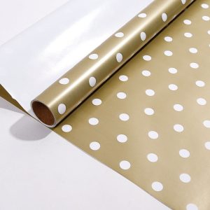 Papier d'emballage de Noël à pois dorés – Image 7
